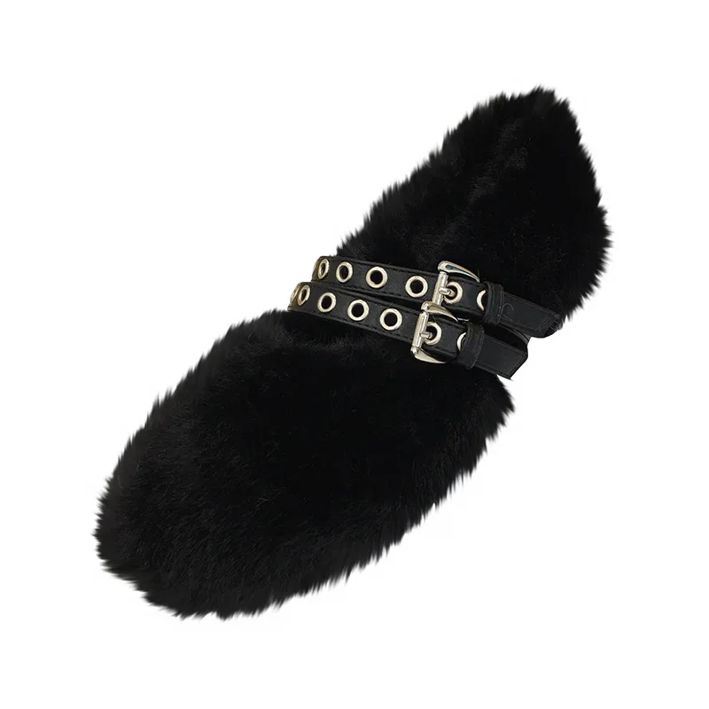 

Women Round Toe Female Shoes Modis Loafers Fur Autumn Casual Sneaker Clogs Platform Winter Dress 2021 Fall New