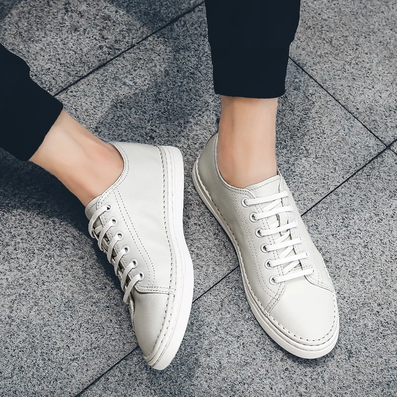 Мужские кожаные кроссовки Лидер продаж Удобная мужская повседневная обувь