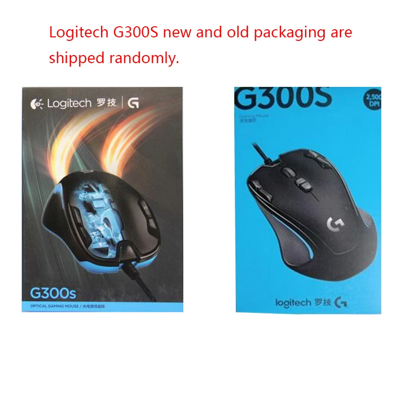 Проводная игровая мышь Logitech G300S для MMO Mouse 2500DPI 9 перезаряжаемых программируемых