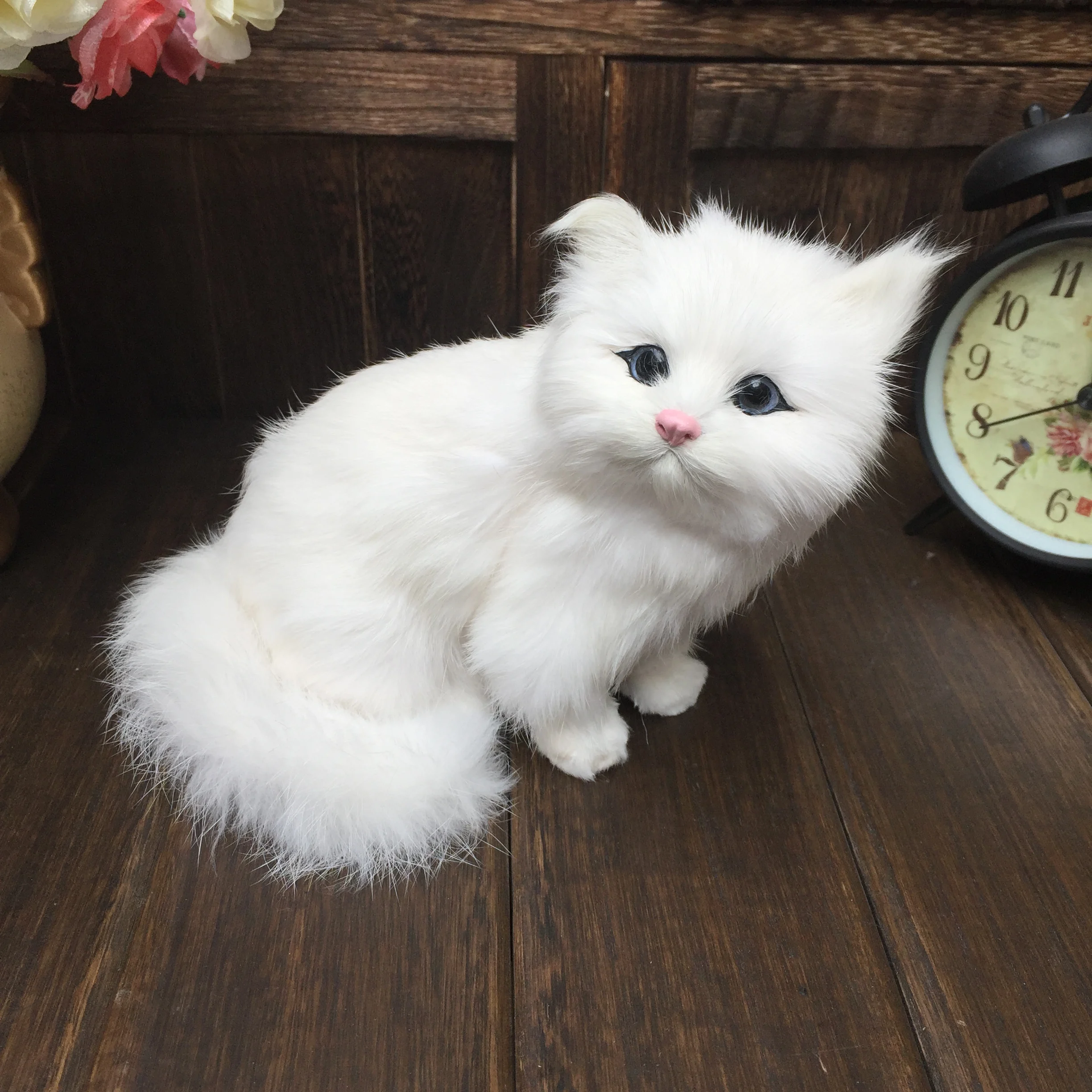 Реалистичная плюшевая игрушка имитация кота кукла белые персидские Коты