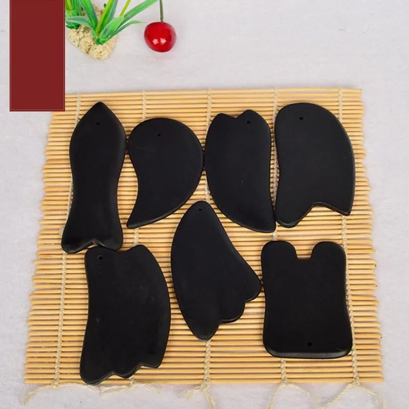 

1pc Guasha Board 100% Natural Black Stone Scraper Chinese Style Neck Body Acupuncture Spa Gua Sha Scraping Tools Beauty Therapy
