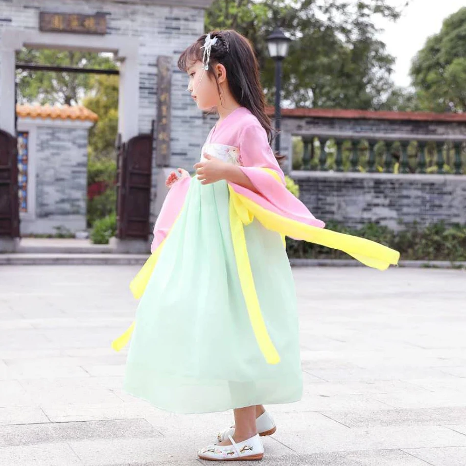 Карнавальный старинный китайский костюм детское платье одежда для народных