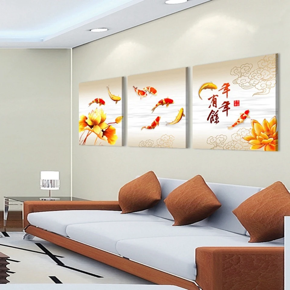 Модульная Картина на холсте настенная художественная рамка 3 предмета животное