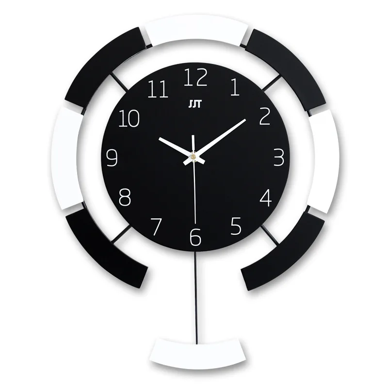 

Nordic Simple modern design swing wall clock for living room creative wooden clock home art decoration quartz clock