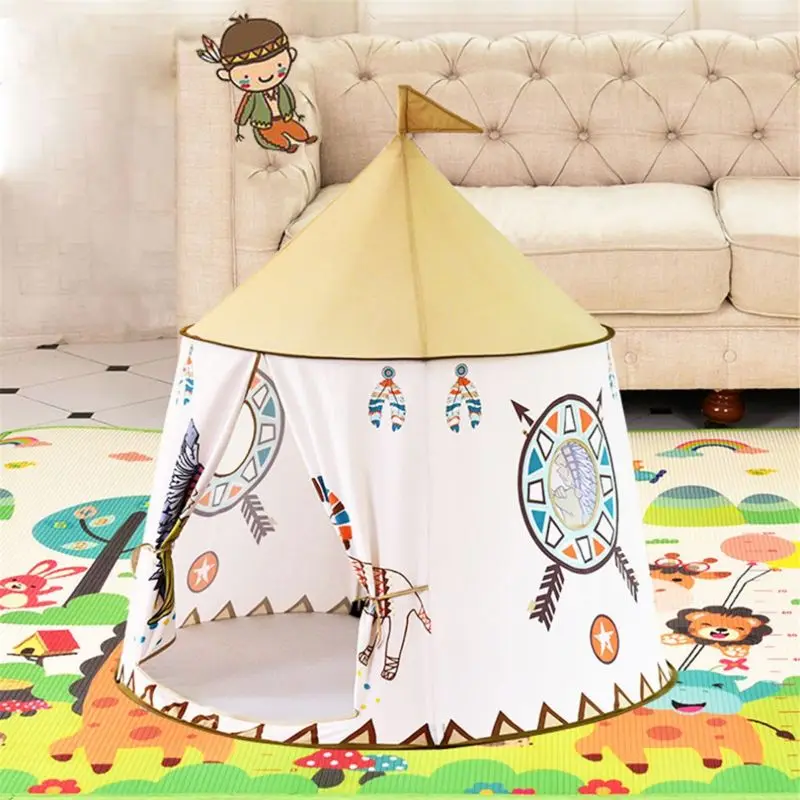 

Kid Tent House Portable Princess Castle 123*116cm Children Teepee Tent Play Tent Birthday Christmas Gift