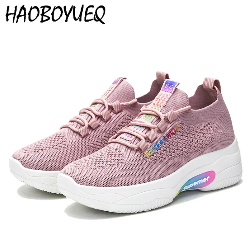 

Кроссовки женские на платформе, Вулканизированная подошва, повседневные, дышащие, однотонные, на плоской подошве, для прогулок