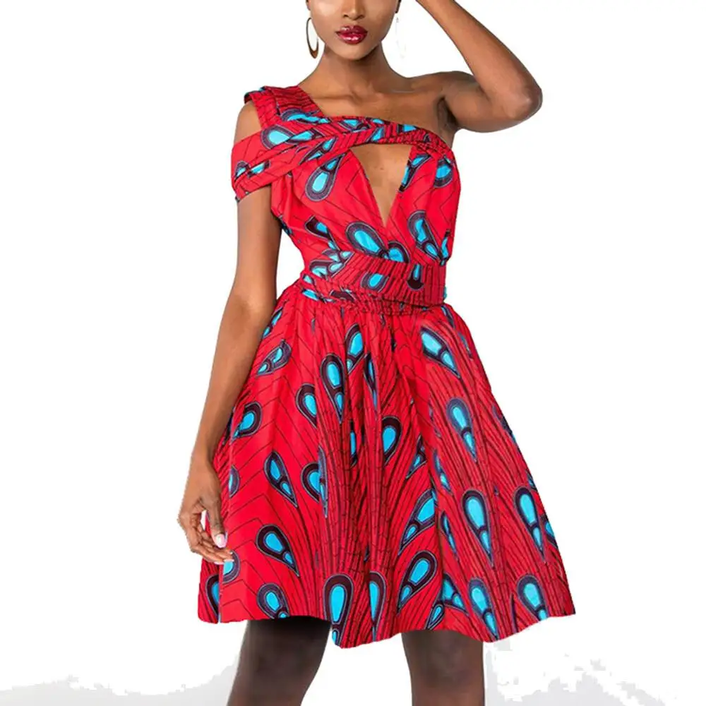 African Dress 74RD Kureas Африканское Платье женское нация полиэстер Африка печать сексуальные летние платья Национальный принт Vestido Dashiki Kanga одежда - Цвет: African Dress 74RD