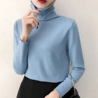 new pure mink cashmere high collar shirt collar piles of autumn and winter womens long sleeved sweater warm sweater hedging