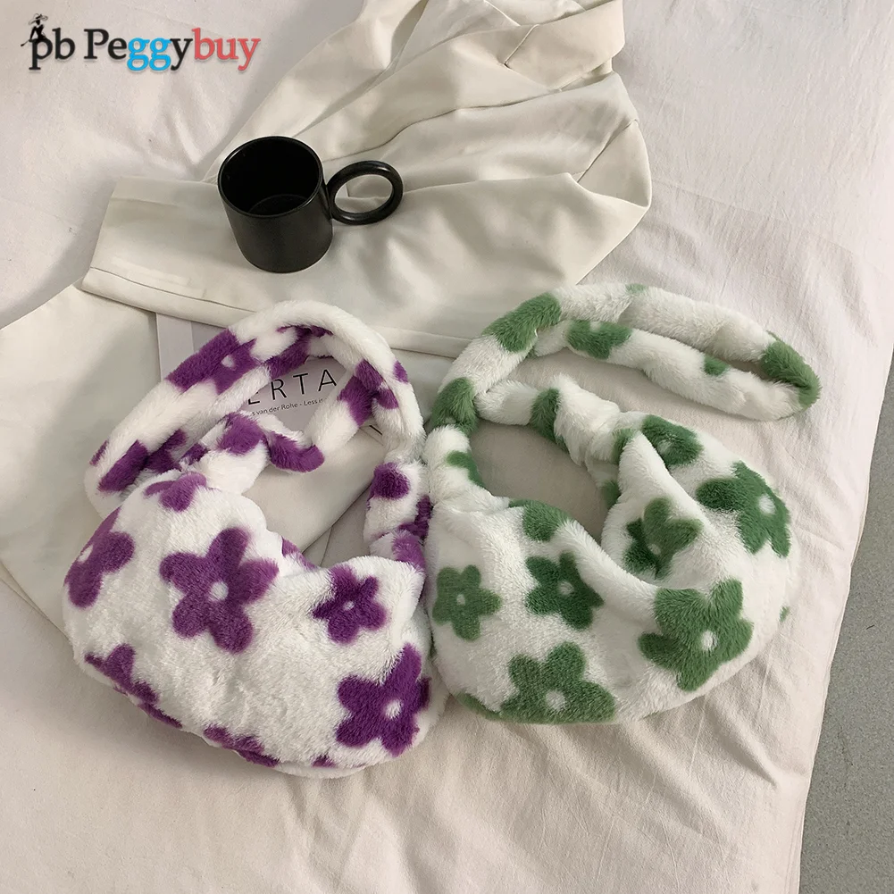 

Винтажные сумки через плечо с цветочным леопардовым принтом, плюшевые сумки через плечо, женские осенне-зимние сумочки на цепочке, плюшевая...