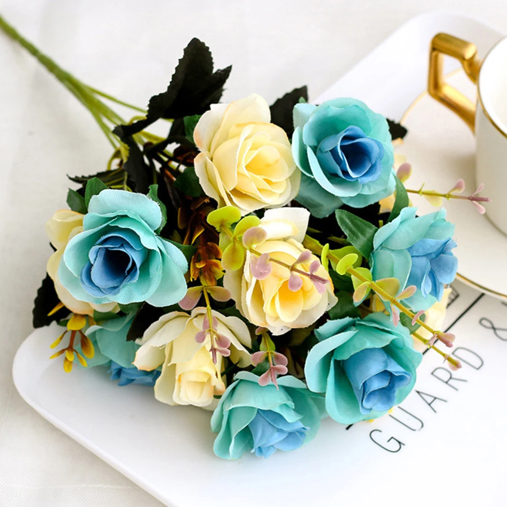 Искусственные цветы букет розы на 10 головок свадебные искусственные для