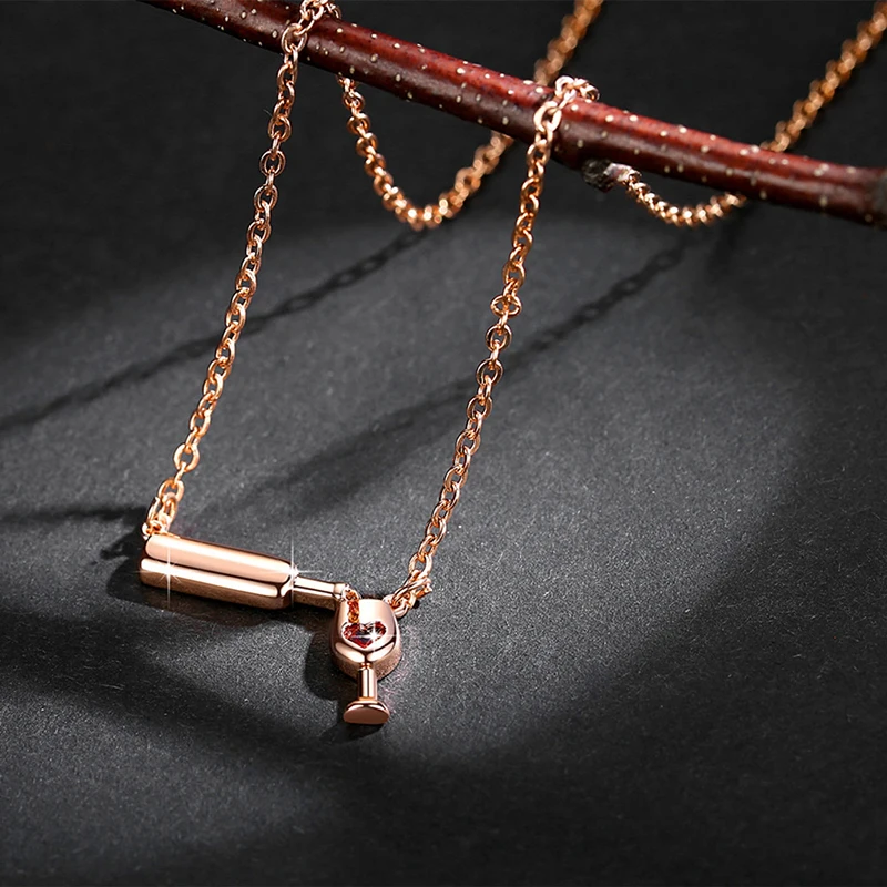 Женская мода вино стекло кристалл горный хрусталь сердце Бутылка Чашка кулон