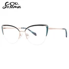SASAMIA, женские очки кошачий глаз, большая оправа, анти-синие металлические очки, половина оправы, Женские оправы для очков, женские и мужские очки MW4023