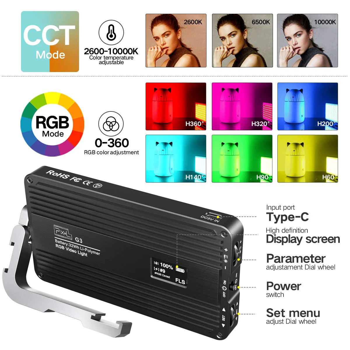 Цена G3 RGB светодиодный Камера светильник полный Цвет Выход видео светильник комплект с регулируемой яркостью 2600K-10000K Bi-Цвет Панель светильник CRI ...