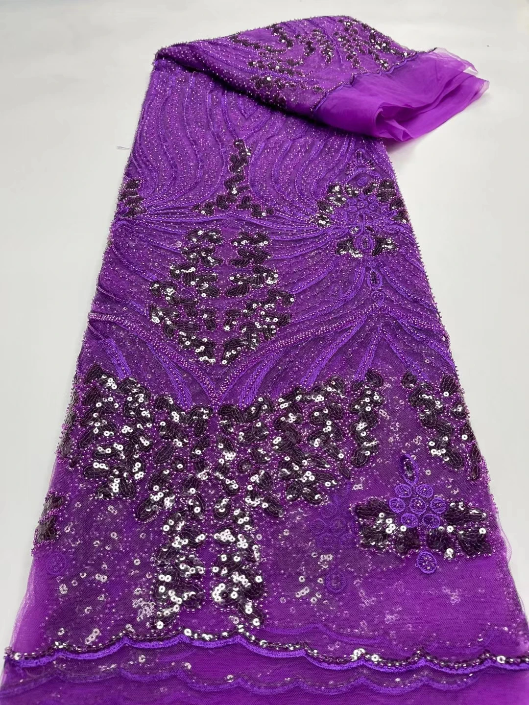 

Good French laces sequins embroidery gauze fabrics skin friendly tulle laces asoebi wedding party dress DIY tulle laces fabrics