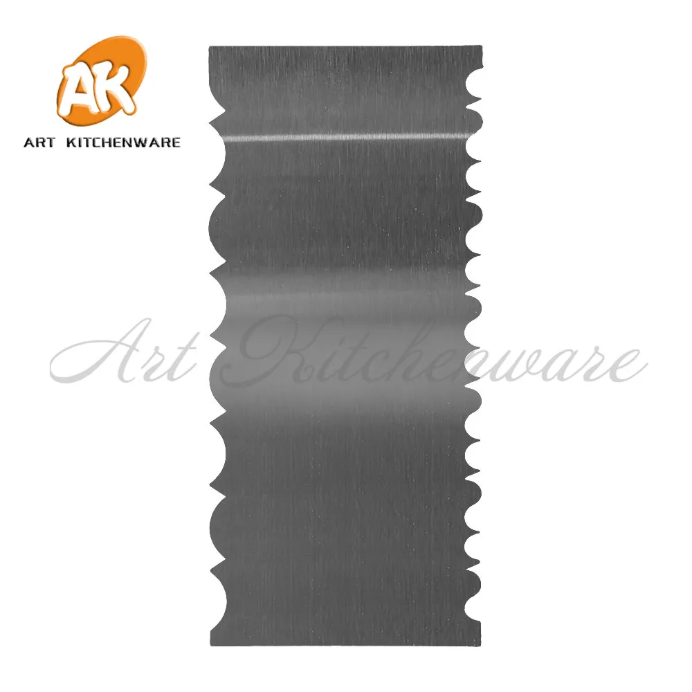 Двухсторонний скребок для торта расческа из нержавеющей стали крем масла