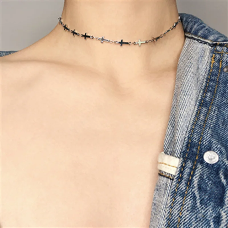 Женский ошейник-чокер классический ошейник из титановой стали золотистого и