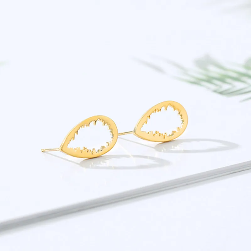 Серьги для девочек простые серьги из стали розового золота с минимальным