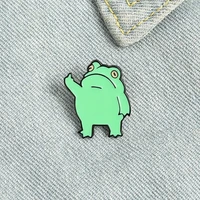 frog cartoon animal enamel brooches small pins gift shirt backpack badges