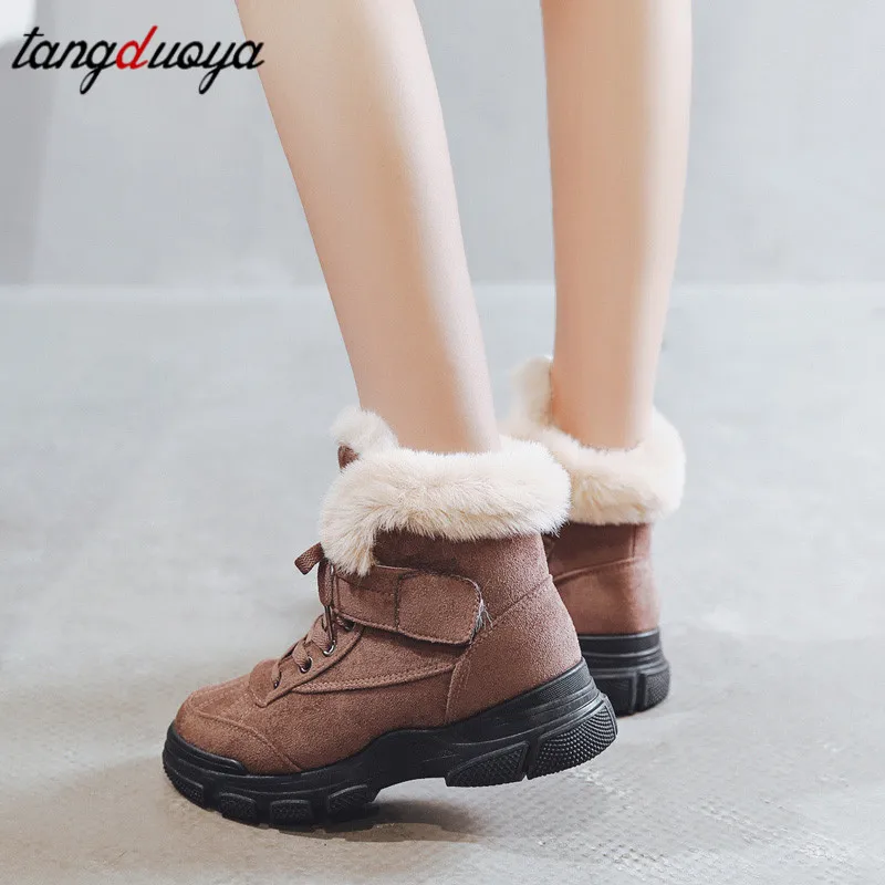 Теплые плюшевые кроссовки женские зимние ботинки femme hiver коллекция 2020 года