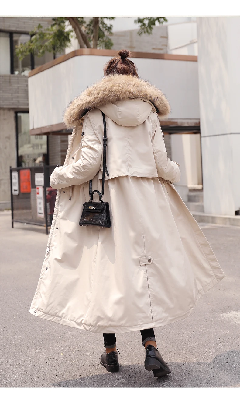 30 градусов зимняя одежда X-long parkas зимняя куртка женская меховая куртка с капюшоном Женское пальто с подкладкой из пуха Толстая зимняя куртка женская одежда