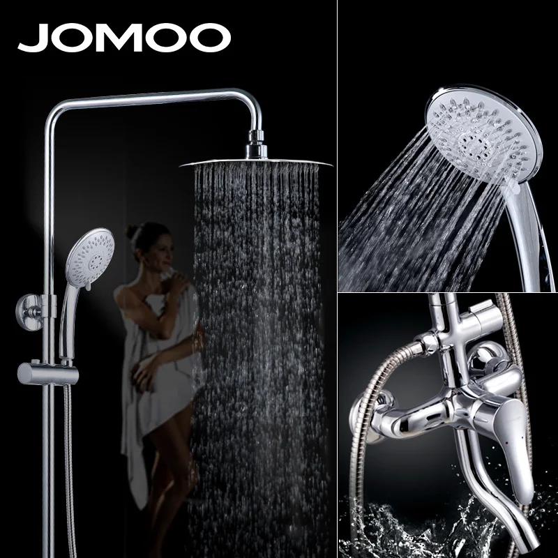 Фото JOMOO для ванной смеситель душа с тропическим душем смесители из твердой латуни