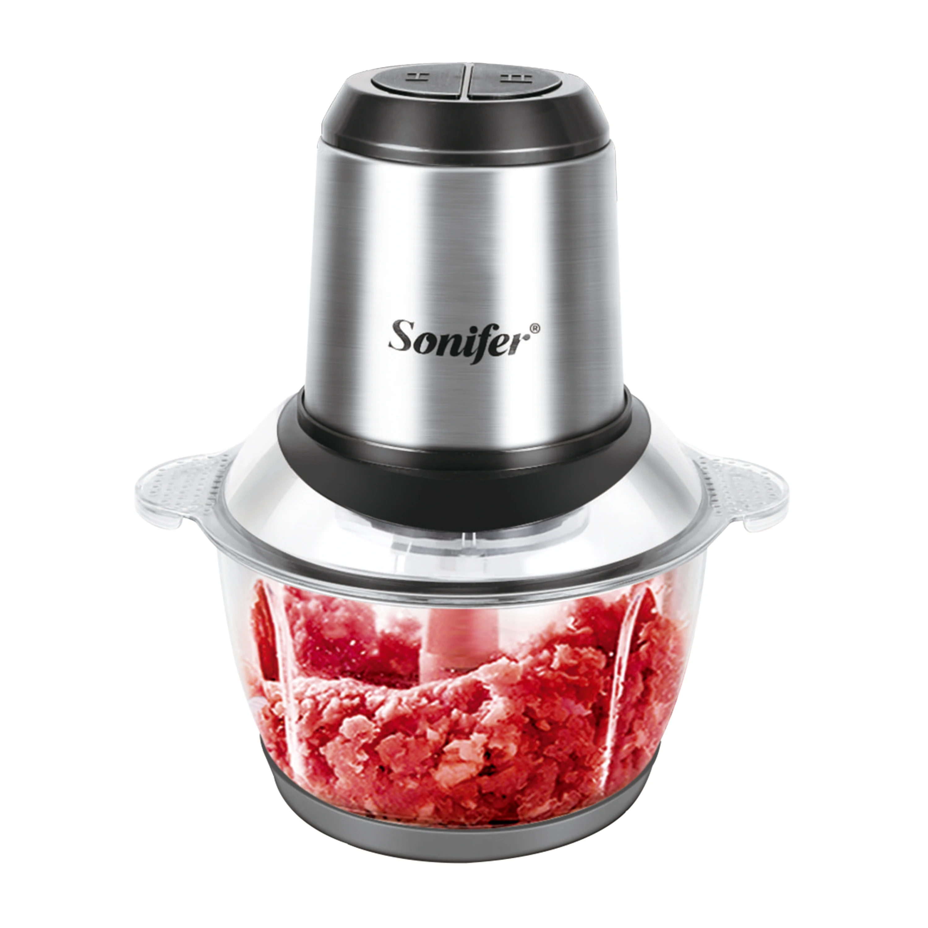 

2 Speeds Electric Chopper Meat Grinder 1.8L Glass Mincer Food Processor Slicer Egg Beater Vegetable Meat Grinder 250W Sonifer