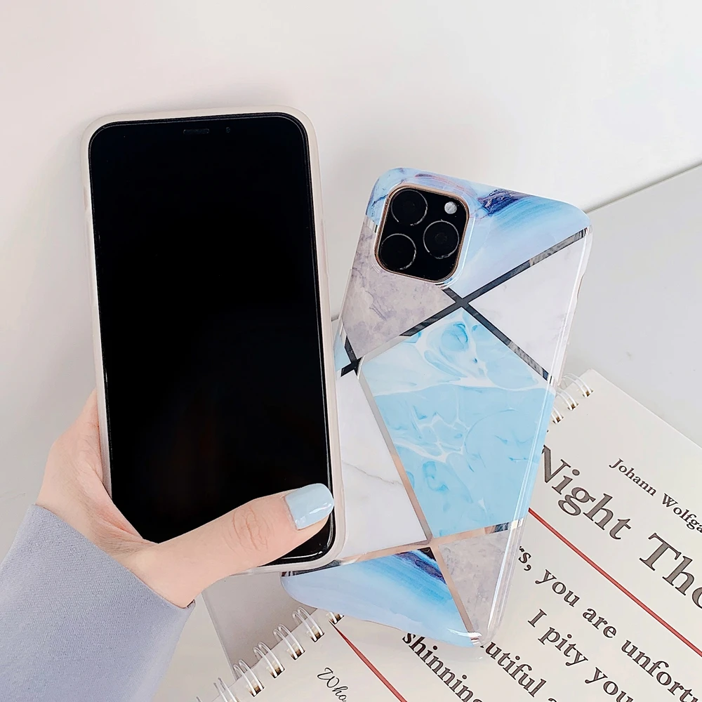 Luxury Plating Marble Phone Case for Apple iPhone 11 Pro Silicone TPU Back Cover 6 6S 7 8 Plus X XR XS Max Coque |
