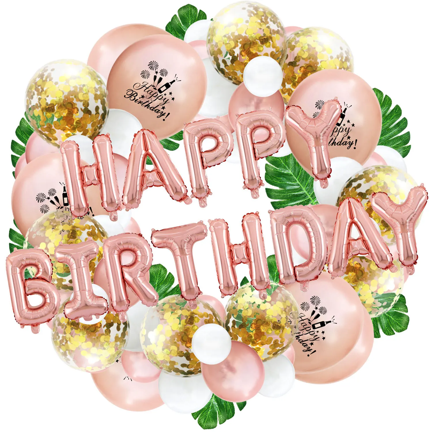 

73 шт/набор конфетти из фольги воздушные шары с днем рождения украшение венок воздушный шар для детей взрослый воздушный шар на день рождени...