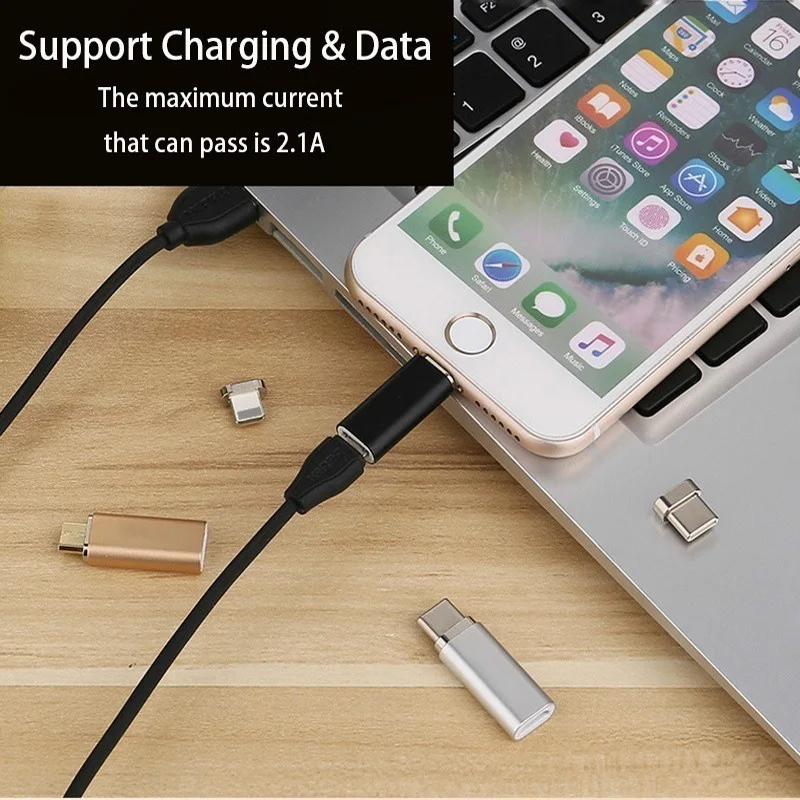 Магнитный адаптер кабель Micro USB для iPhone & Type C разъем IPhone xs mas 8plus Samsung Xiaomi магнитное