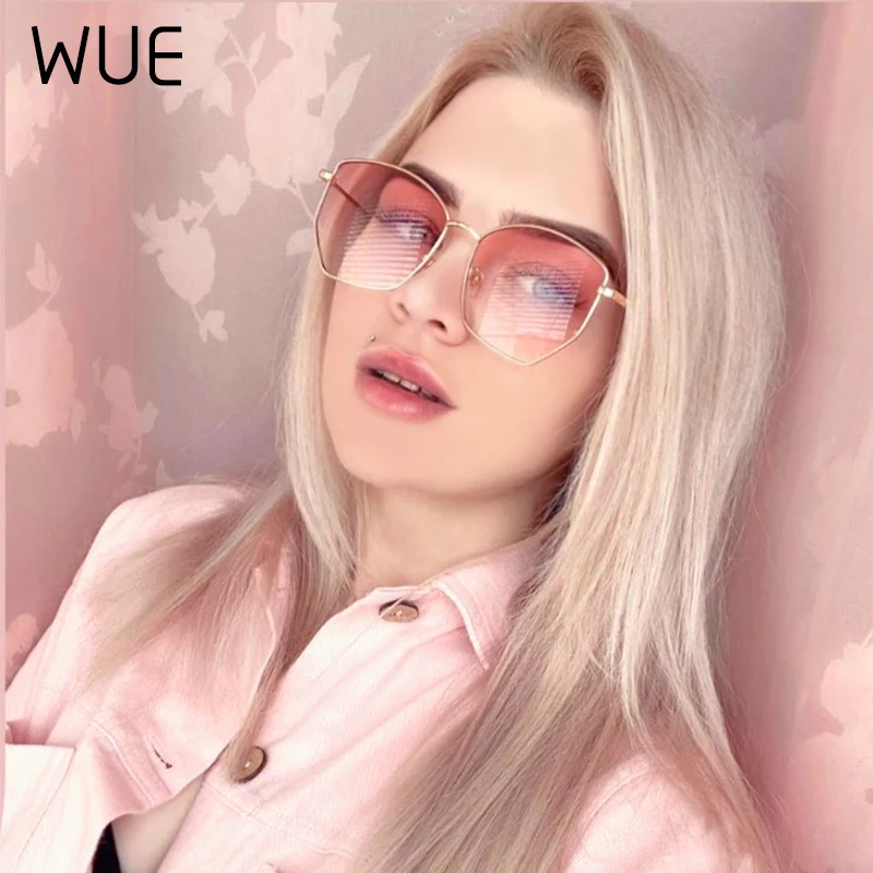 Новинка 2021 женские очки модные ретро солнцезащитные многоугольные Роскошные
