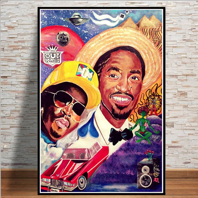 Плакаты распечатки Outkast США альбом рэп музыка звезда хип-хоп рандомная Картина на