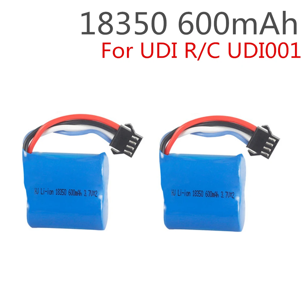 2 шт. 3 7 в 600 мАч 18350 4P SM Подлинная Lipo батарея для UDI001 UDI 001 RC Boat lipo 18350|Детали и