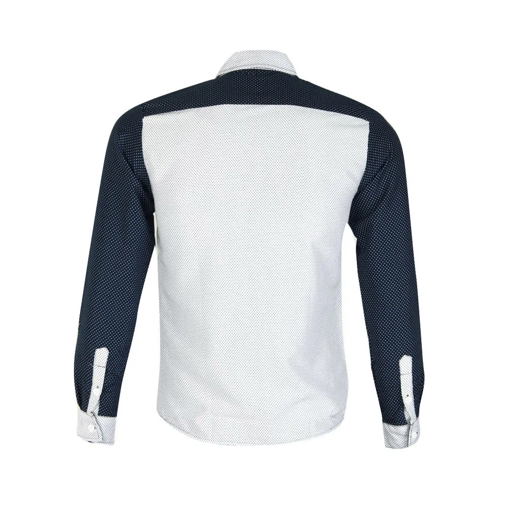 Модная мужская Роскошная рубашка с длинным рукавом Повседневная приталенная