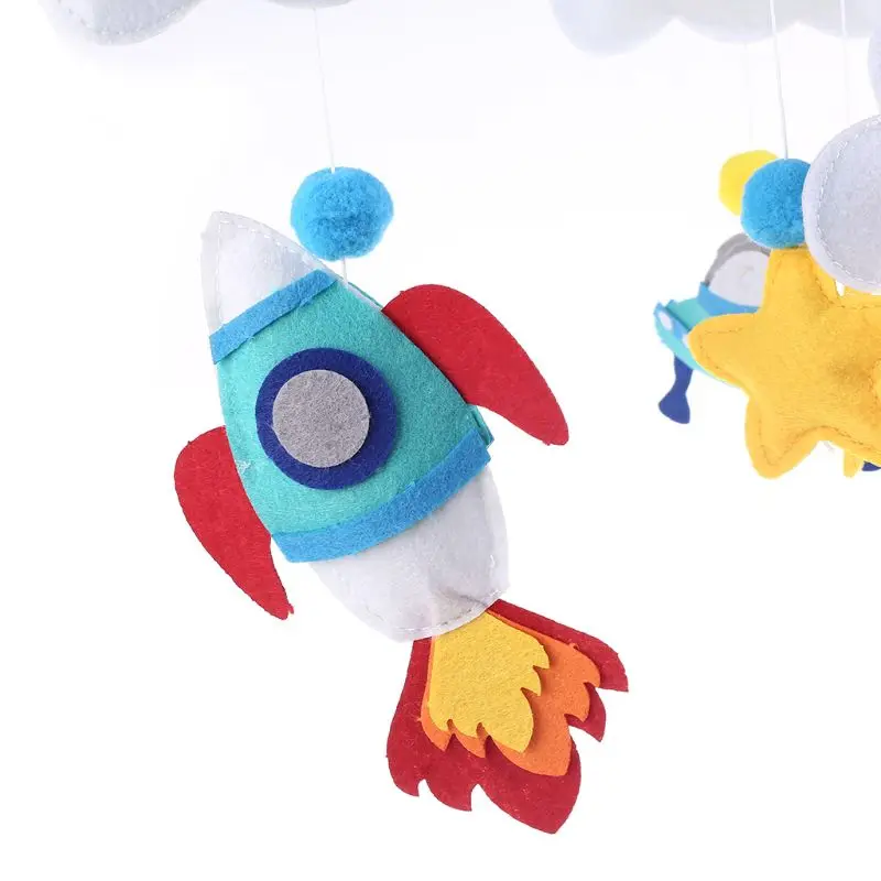 

Baby Clouds Stars Mobile Rattles Toys Bed Bell Wind Chimes Kids Children Room Hanging Decorations Handmade Non-woven DIY