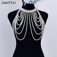 janevini luxury pearl shawl 2021 fashion shoulder necklaces sexy body jewelry women collar chain pendants necklaces accessories