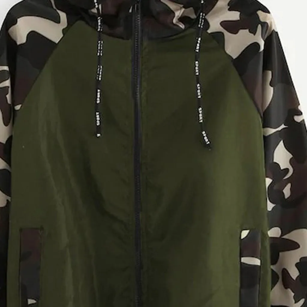Куртка женская камуфляжная на молнии Повседневная непромокаемая ветровка с