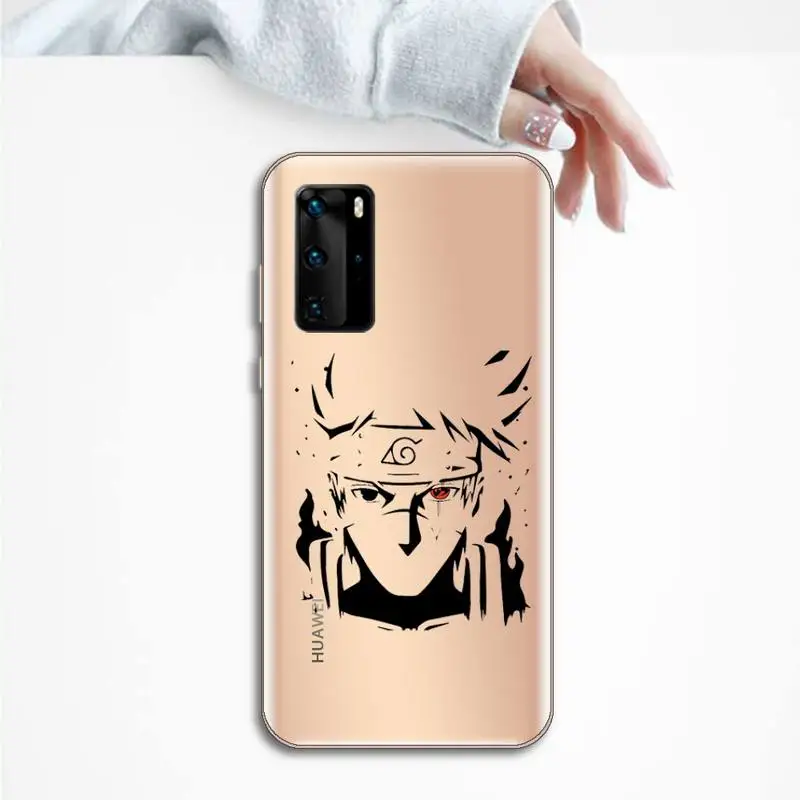 

Naruto Japanese Anime Sasuke Phone Case Transparent for huawei honor P 40 30 20 lite Pro 10 i 8 9 x p smart 2019