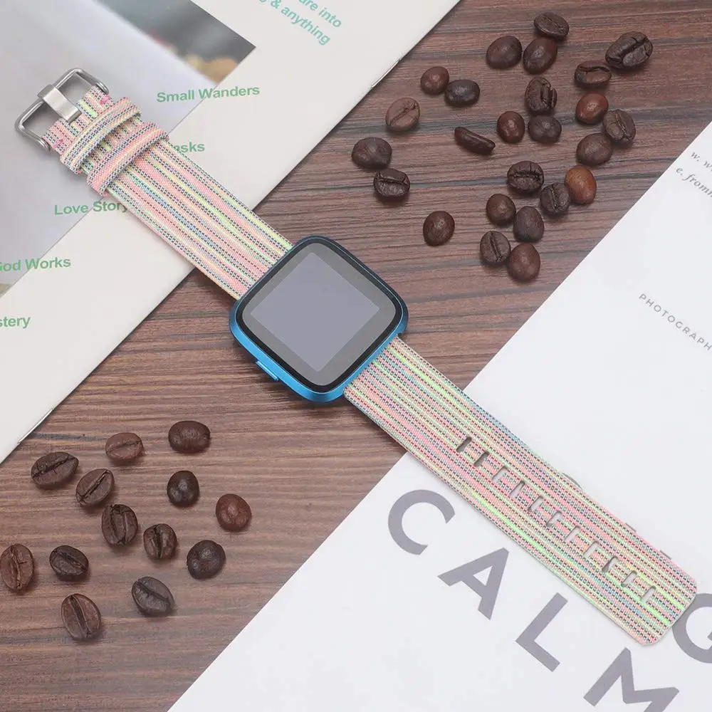 for Fitbit Versa/Versa 2 Versa Lite Edition Bands Small Large Woven Fabric Accessories Strap Wristband Replacement Women Men | Электроника