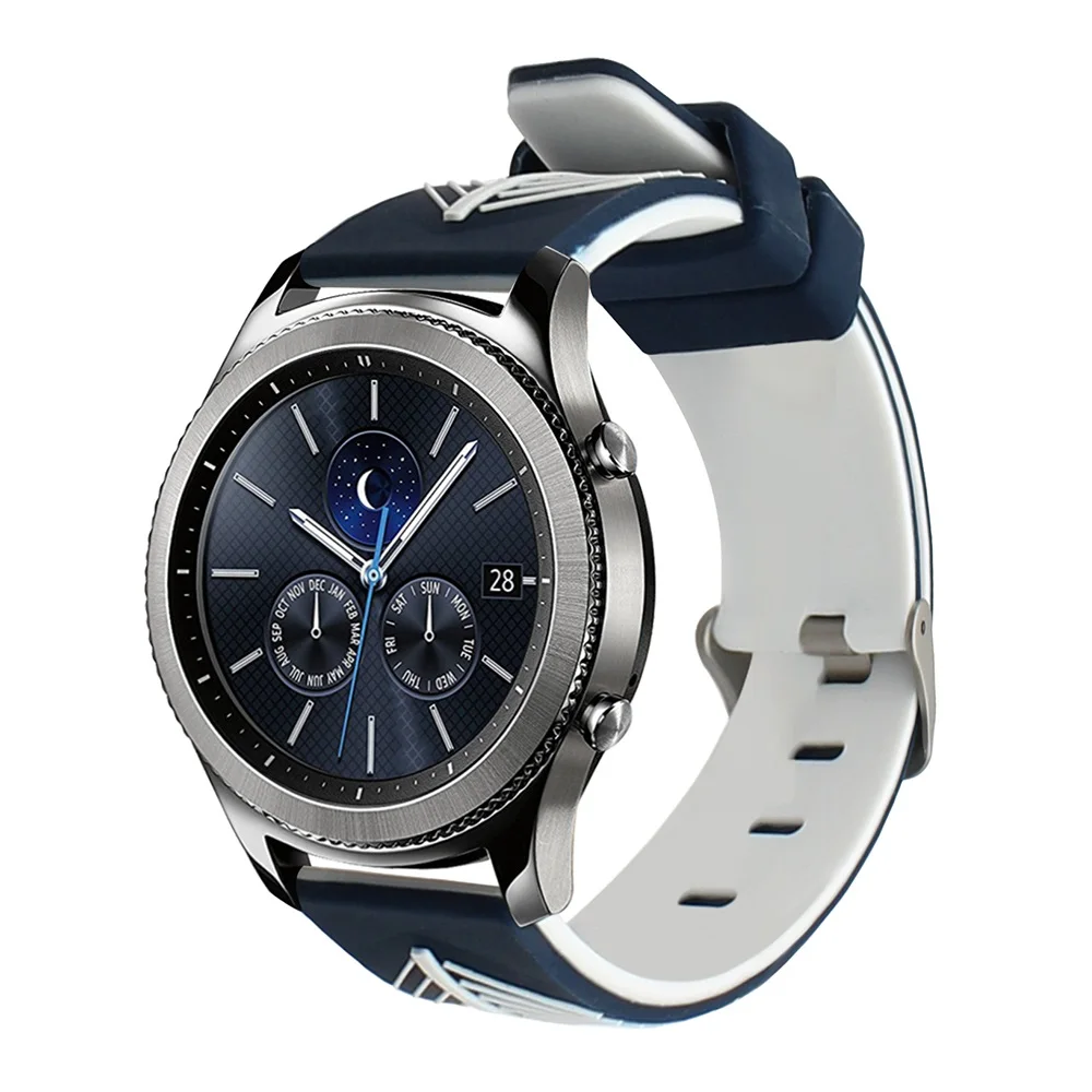 

22 мм быстросъемный силиконовый резиновый ремешок для часов для Samsung Gear S3 R760/R770 Galaxy Watch 46 мм R800 с перьями ремешок на запястье