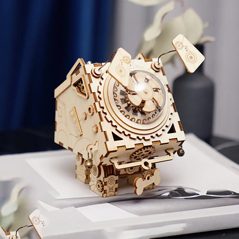 

Vintage Projector Retro 3D Three-Dimensional Puzzle Wooden Model Creative Gift Projector Decoration Puzzle Game Assembly