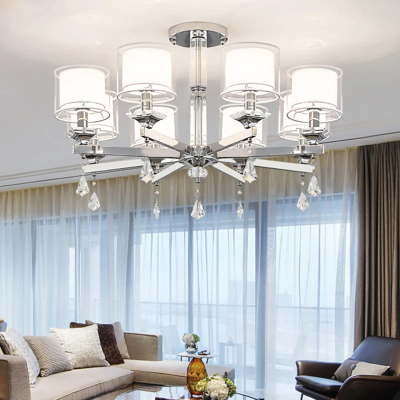 Современная роскошная хромированная светодиодная Люстра для гостиной люстра К9