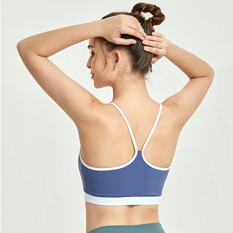 

2020 New Sexy Backless Gym Sport Bra Top Women Vest-type Jogger Dance Yoga Bra with Removable Pads Workout Fitness Tanks