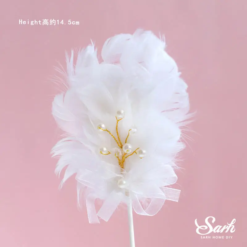 2pc pearl bow С Днем Рождения Белый Элегантный балетный украшения для девочек торт Топпер Свадебные Жених и невеста для выпечки вечерние принадлежности Любовь Подарки - Цвет: 2pc pearl bow