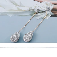 2022 new long rhinestone dangle earrings high quality crystal drop earrings for women fashion jewelry accessories gift