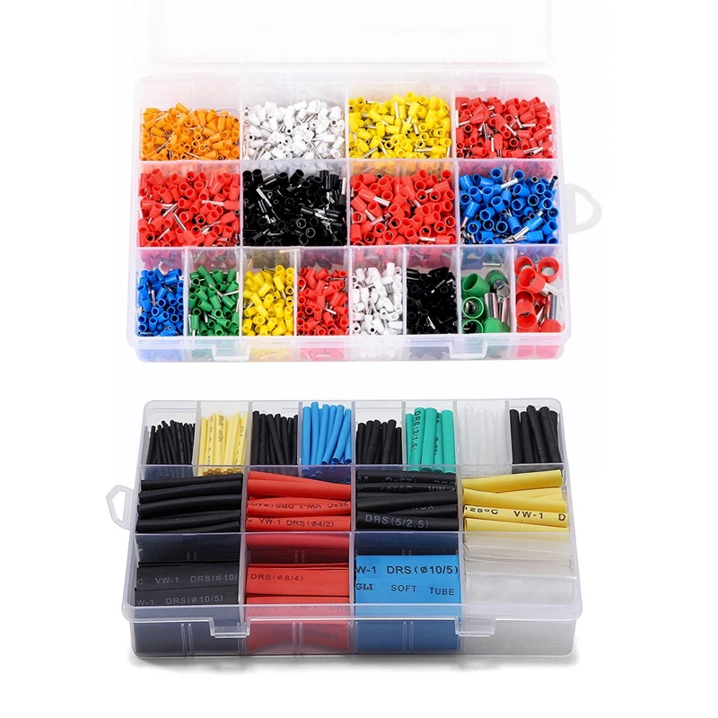 

Набор проводов 2700 шт.: Обжимные клеммы для проводов 2120 шт., медный обжимный соединитель, концевые клеммы для изолированного шнура и термоуса...