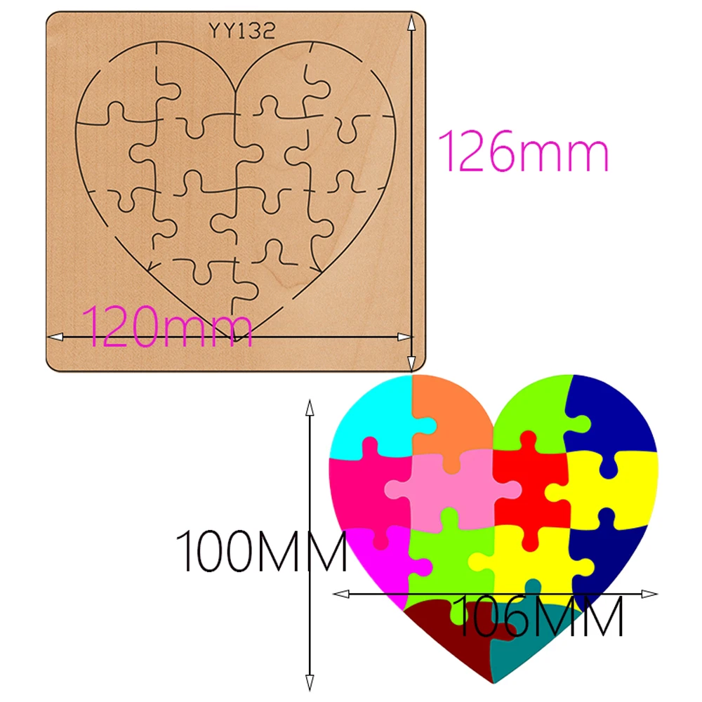 

DIY leather craft heart design puzzle jigsaw die cutting knife mold metal hollowed punch tool set