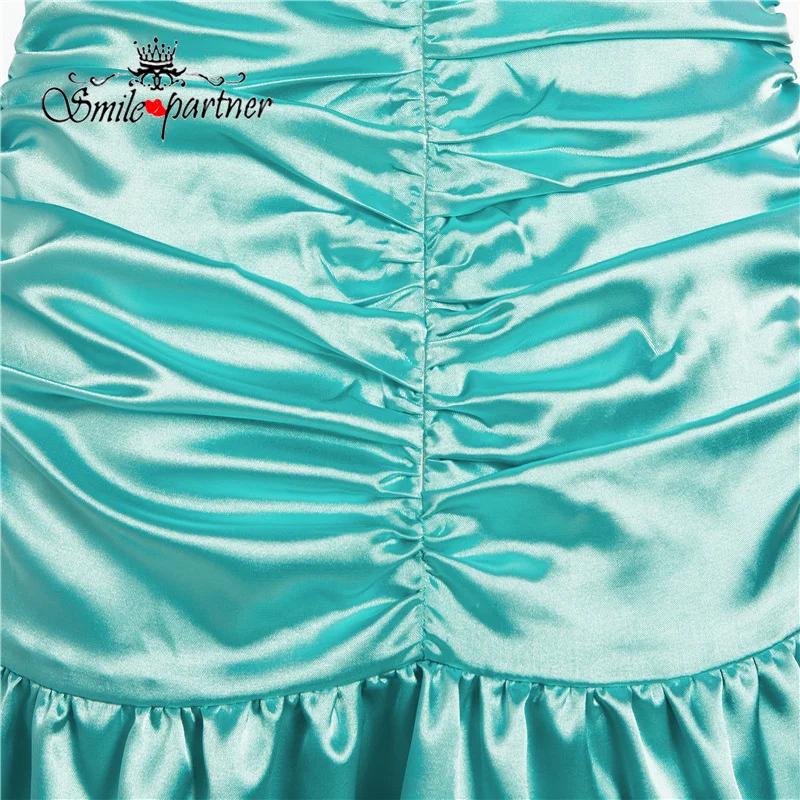 

Smile Sexy Mini Dress Brace Draped Shirring Fashion Woman Dress Spring Summer Off-Shoulder Women ropa mujer talla grande A210414