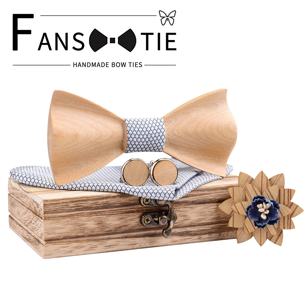 Новые 3D цветочные деревянные галстуки-бабочки для мужчин деревянная бабочка