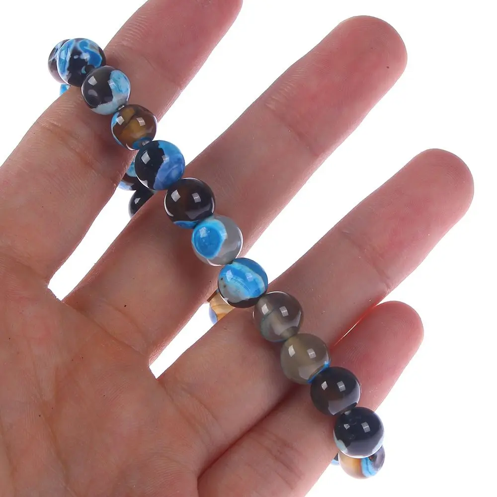 Feng Shui обсидиан браслет из каменных бус Для мужчин женщин унисекс золотистый и