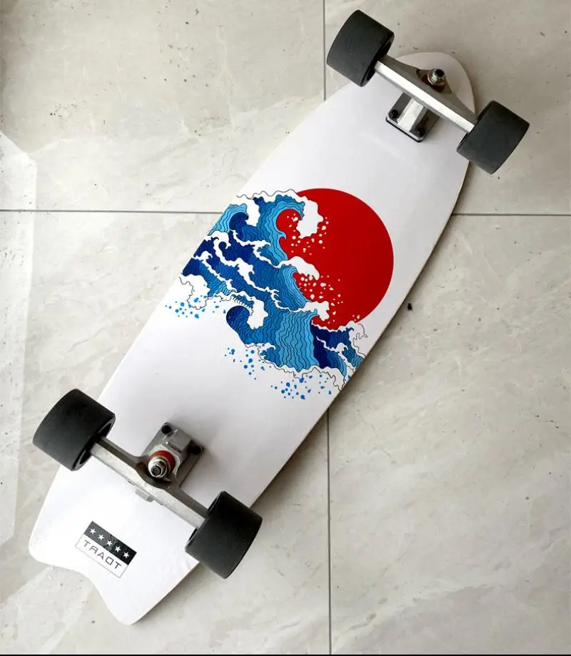 

2021 Outdoor Sports Skateboard Four-wheel Double Maple Skateboard For Adults children Teenagers Longboard Fishboard Pulley